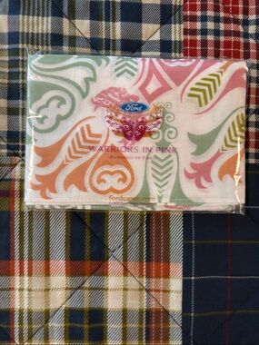 Source Unknown Pink Orange Green White Printed Cotton Scarf